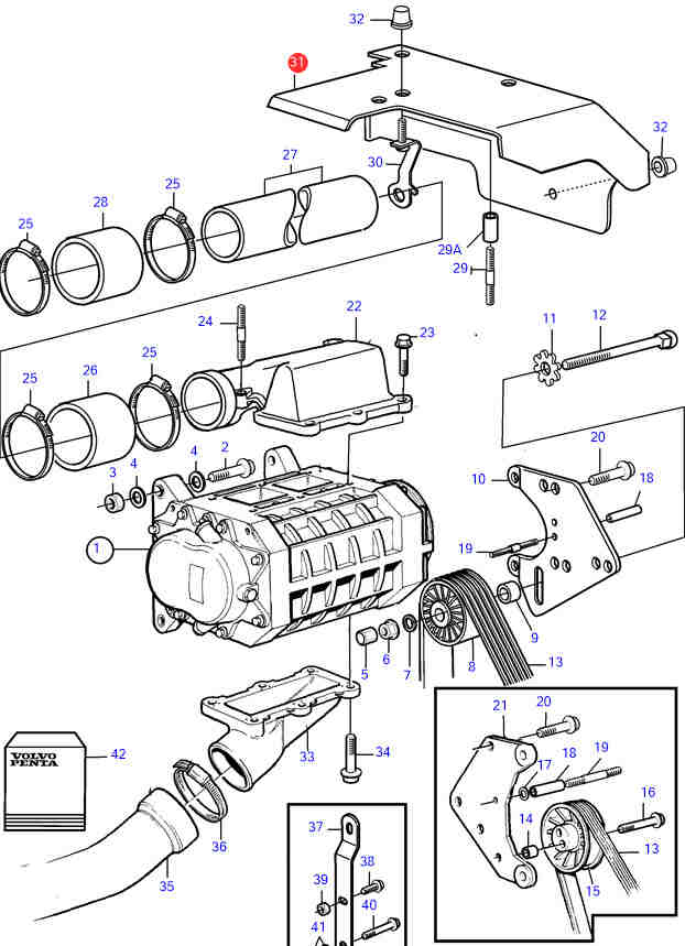 3581461 Volvo Penta Remskydd Kad32P